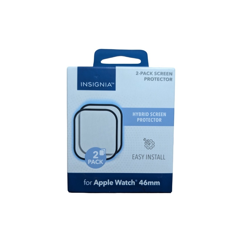 19-O Insignia Hybrid Glass Screen Protectors for Apple Watch 46mm (2-Pack) Clear